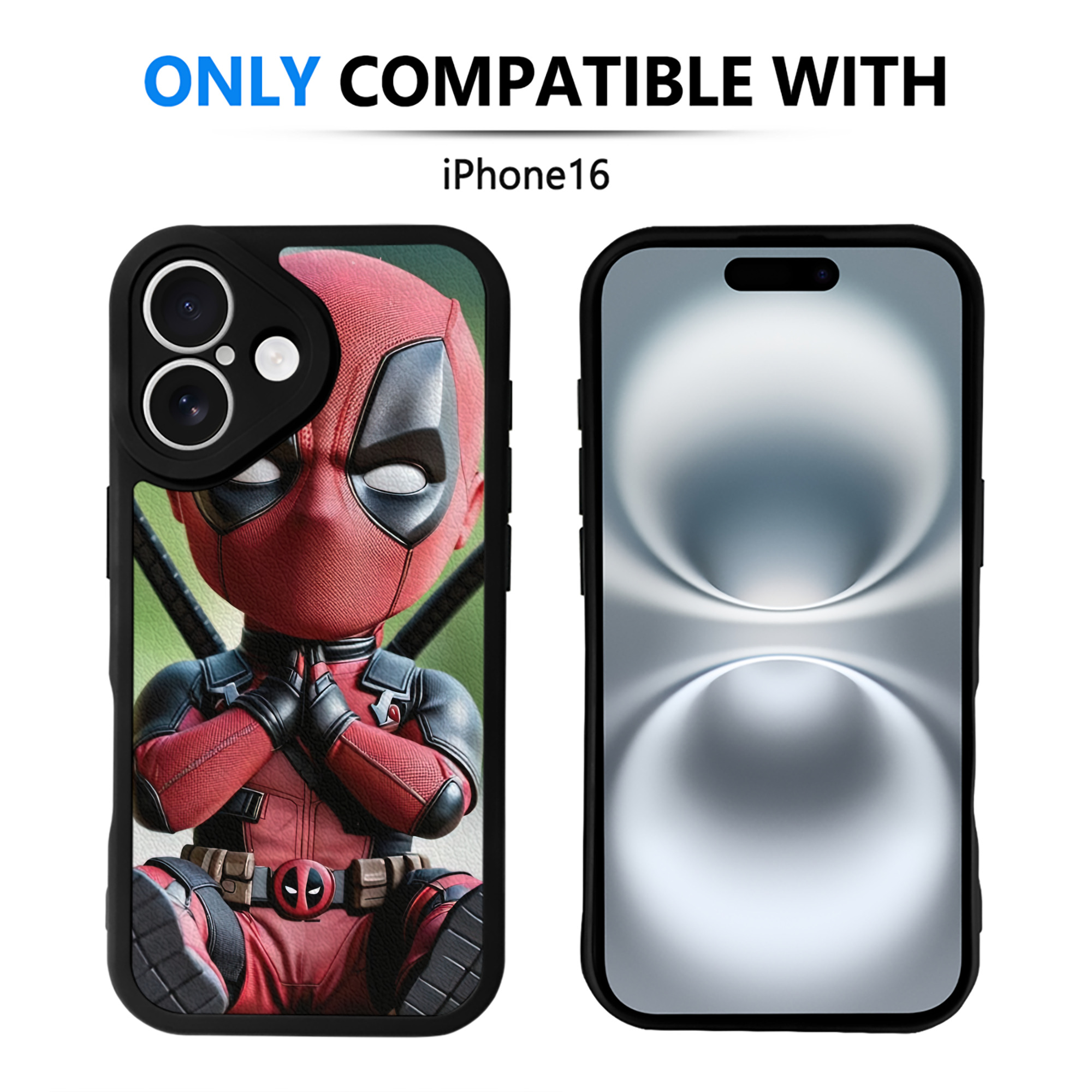 （画像用） Deadpool デッドプール 【iPhone 16シリーズ対応】シリコンスマホケース（レザー調） 材質：シリコン